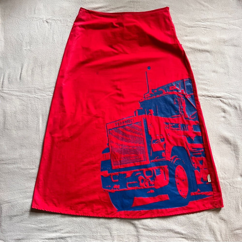 Mambo Australia Red Maxi Skirt with Lorrie Graphic